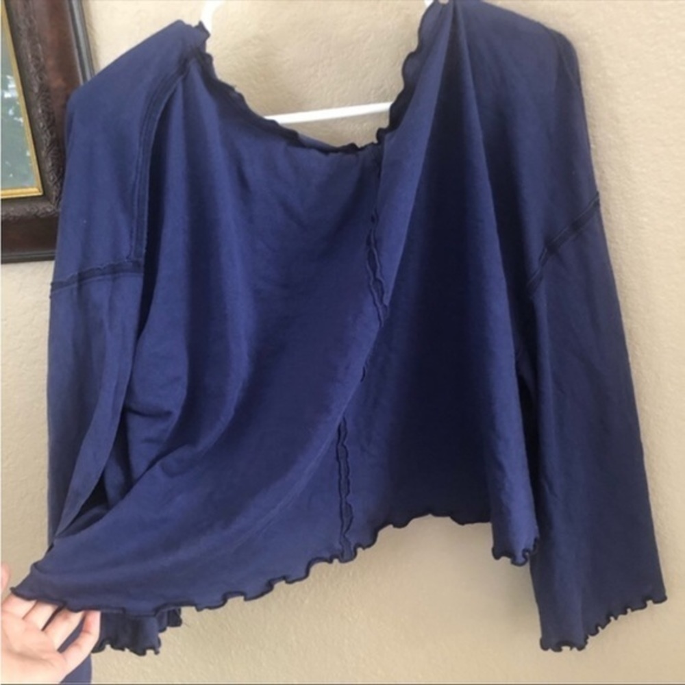 NWT Free People Moonlight Surf Cropped Bell Sleeve Top Size Large - Picture 5 of 6